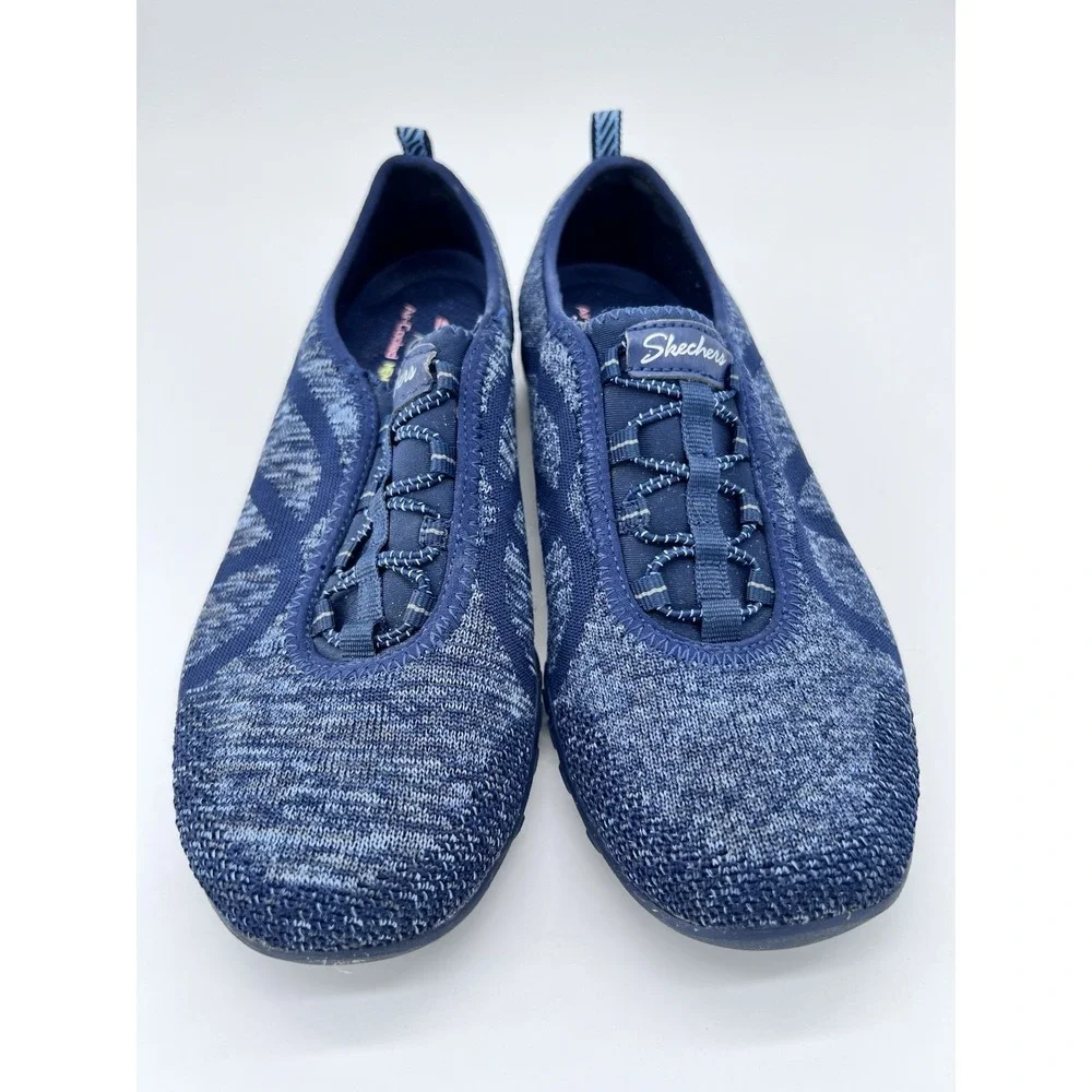 Skechers Shoes Women's 8.5 Blue Relaxed Fit Slip On Air‎ Cooled Memory Foam Knit